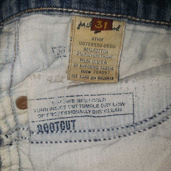 7 FOR ALL MANKIND Distressed Pink Rhinestone Pocket Jeans Size 31 - Picture 6 of 9